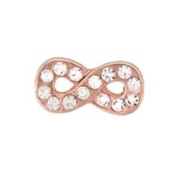 Origami Owl® Rose Gold Twist Locket with Crystals, 30" Chain and 4 Love Charms - Picture 6 of 9